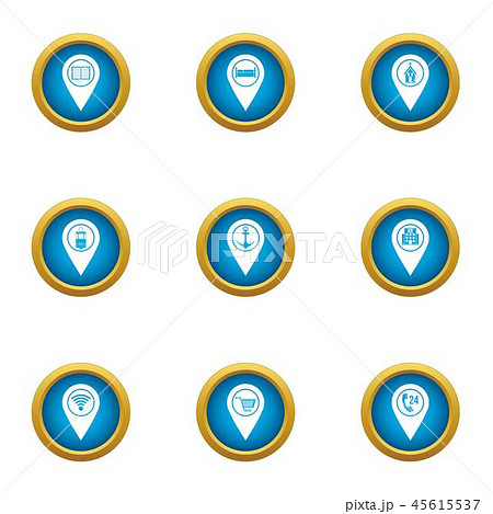 Target designator icons set, flat style 45615537