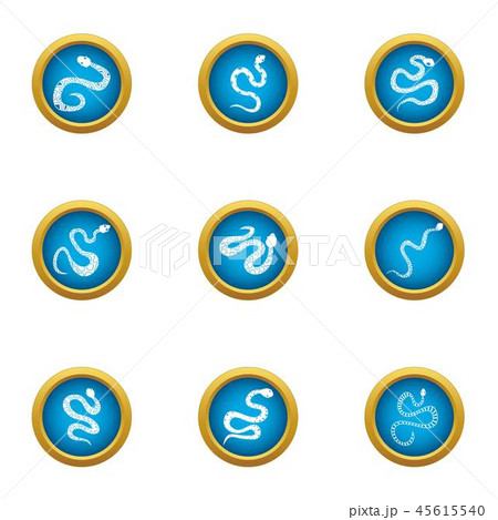 Serpent icons set, flat style 45615540