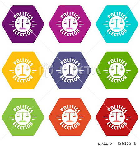 Politics election icons set 9 vector 45615549