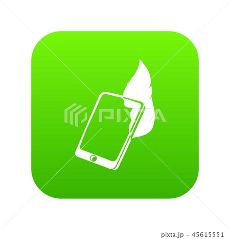 Fire smartphone icon green vector Fire smartphone icon green vector 45615551