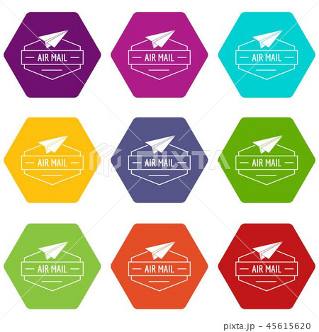 Delivery airplane icons set 9 vector 45615620