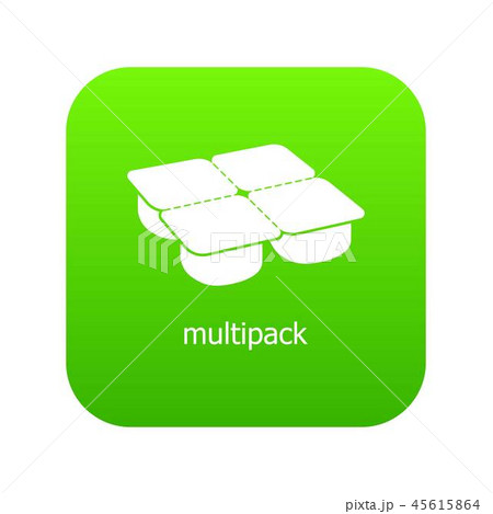 Many packages icon green vector 45615864
