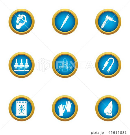 Hole body icons set, flat style 45615881