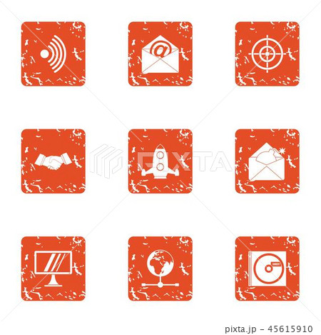 Vital information icons set, grunge style Vital information icons set, grunge style 45615910