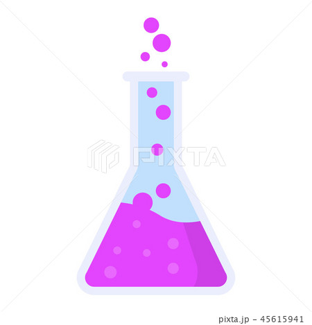 Boiling pink flask icon, flat style 45615941