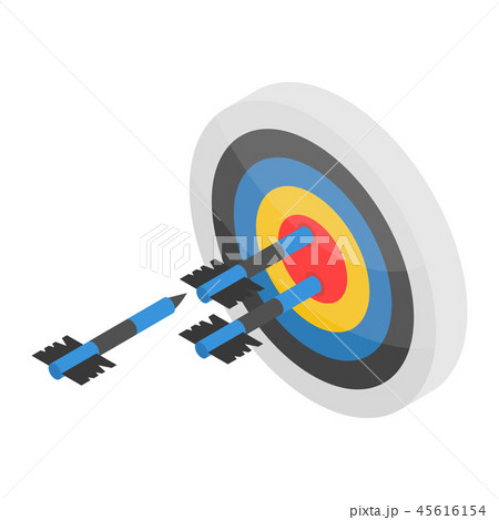 Arch shooting on target icon, isometric style 45616154