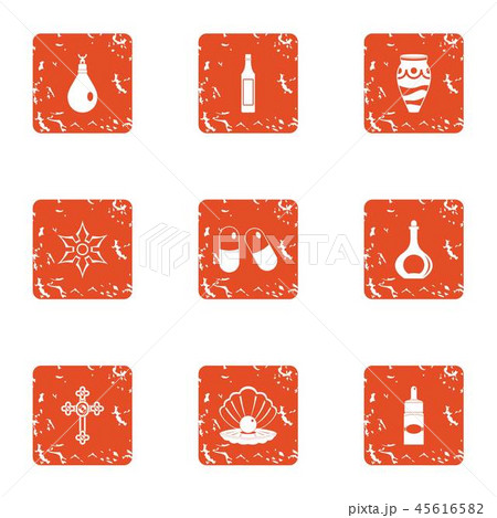 Doping icons set, grunge style 45616582