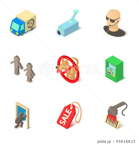 Barcode icons set, isometric style Barcode icons set, isometric style 45616615