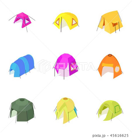 Stall icons set, isometric style Stall icons set, isometric style 45616625