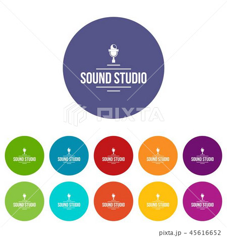 Stereo studio icons set vector color 45616652