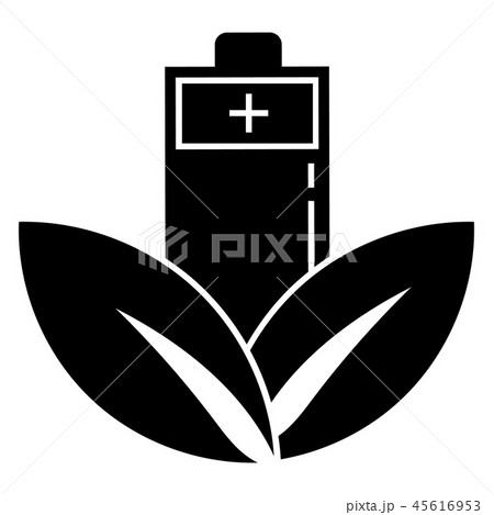 Eco leaf battery icon, simple style 45616953
