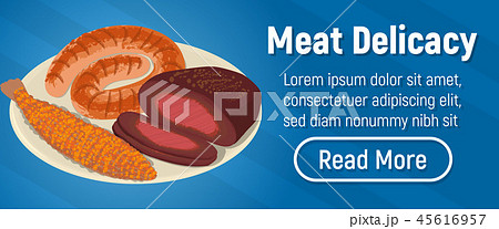 Meat delicacy concept banner, isometric style 45616957
