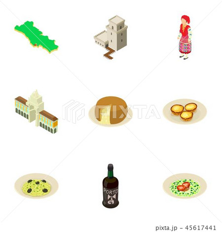 Longevity icons set, isometric style 45617441