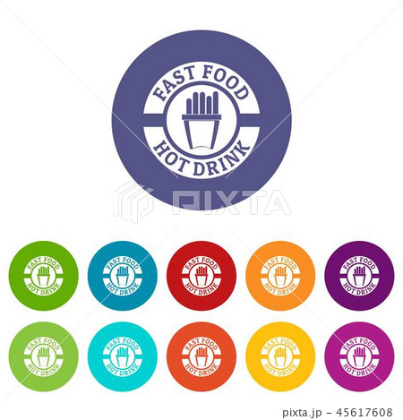 Hot drink icons set vector color 45617608