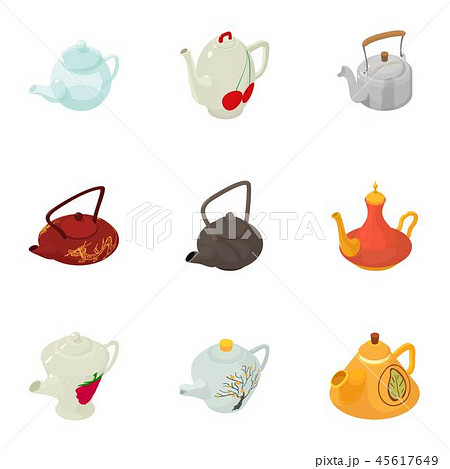 Mess tin icons set, isometric style 45617649