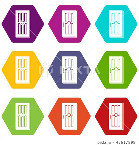 Entrance icons set 9 vector 45617999