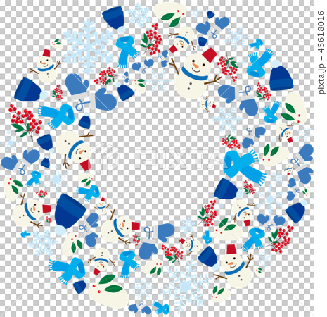 雪人冬天花圈 45618016