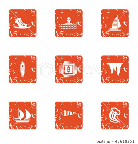 Wealthier icons set, grunge style 45618251