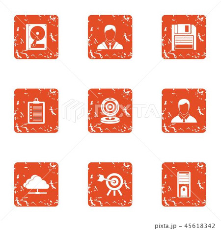 Data volume icons set, grunge style 45618342