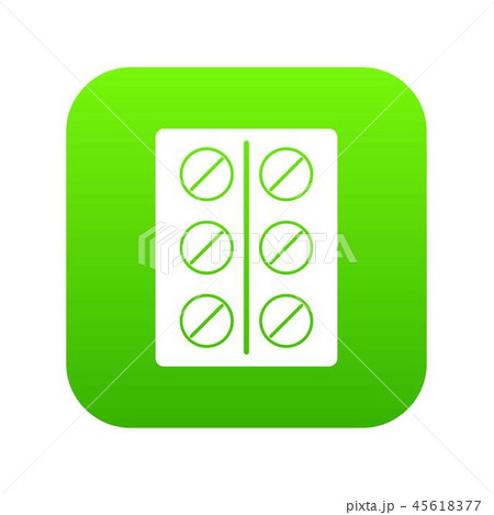 Pills icon digital green 45618377