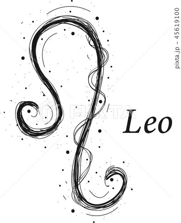 Leo astrology sign, hand drawn horoscope 45619100