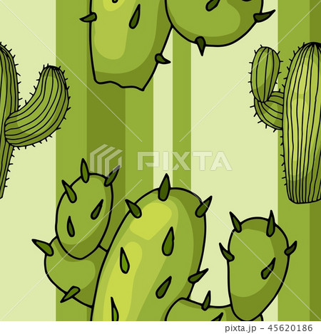 Vector seamless pattern with cactuses. Trendy tropical design for baby textile Vector seamless pattern with cactuses. Trendy tropical design for baby textile 45620186