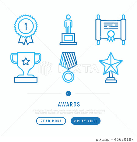 Awards thin line icons set Awards thin line icons set 45620187