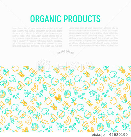 Organic products concept with thin line icons set 45620190