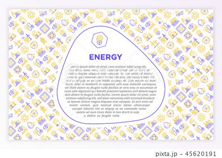 Energy concept with thin line icons Energy concept with thin line icons 45620191