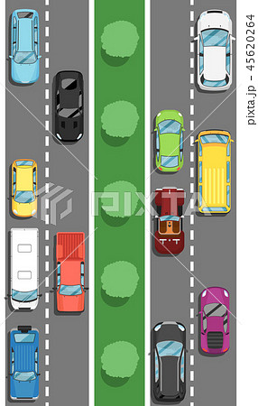 Highway traffic in rush hour poster in flat style 45620264