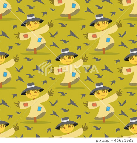 Vector image Pattern Scarecrow field Scare Birds Vector image Pattern Scarecrow field Scare Birds 45621935