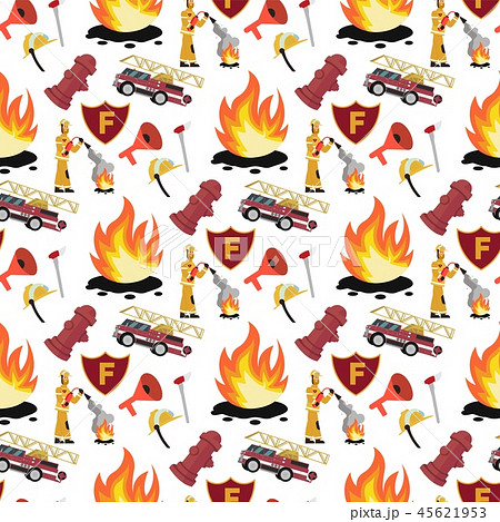 Vector image Pattern Firefighter and Fire Truck Vector image Pattern Firefighter and Fire Truck 45621953
