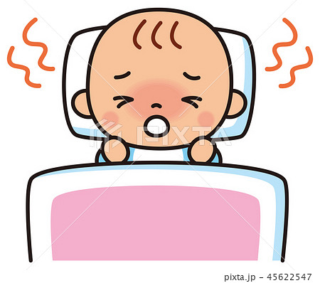 熱のある赤ちゃん　布団 45622547