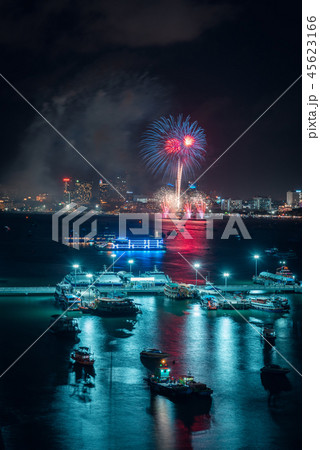 Pattaya fireworks on the beach, Cityscape  45623166