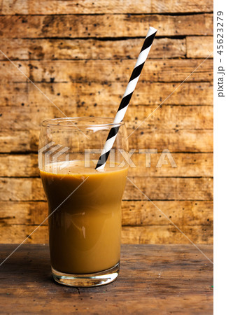 Mocha coffee in a high drinking glass 45623279