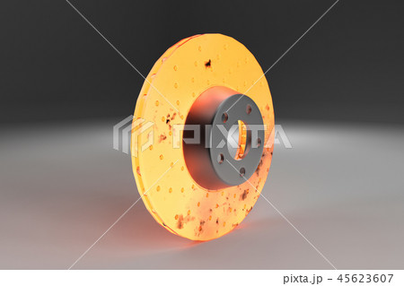 Auto spare parts for car, brake disk on white background 45623607