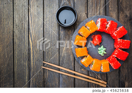 Set of sushi or maki roll Set of sushi or maki roll 45625638