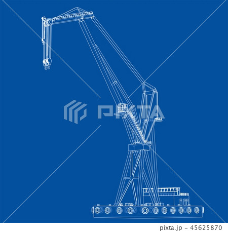 Floating crane. Vector 45625870