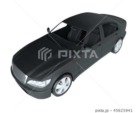 Brandless Generic Black Car. 3D Illustration Brandless Generic Black Car. 3D Illustration 45625941
