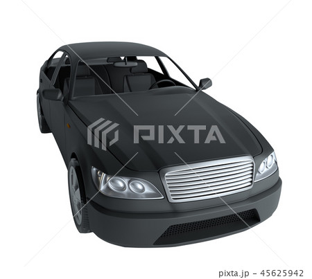Brandless Generic Black Car. 3D Illustration Brandless Generic Black Car. 3D Illustration 45625942