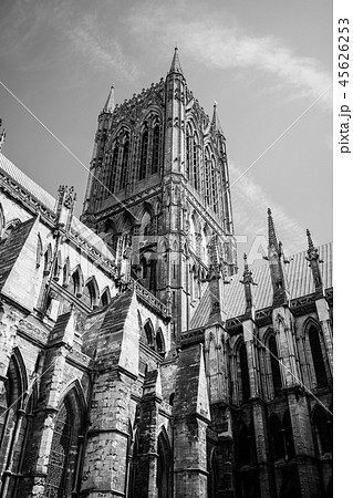 Lincoln Cathedral during in black and white 45626253