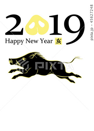 年賀状　2019年　亥年 45627248