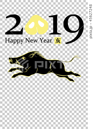 年賀状　2019年　亥年 45627248