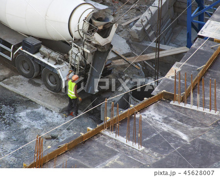 Construction worker on construction site. Construction worker on construction site. 45628007