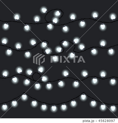 Set of seamless white glowing garlands Set of seamless white glowing garlands 45628097