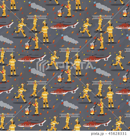 Vector image Pattern Group Firefighter Helicopter 45628331