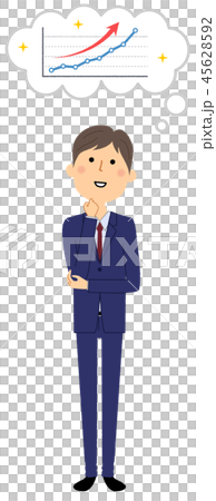 ビジネスマン 右肩上がりを想像のイラスト素材 ビジネスマン 右肩上がりを想像のイラスト素材