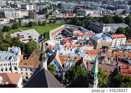 Aerial view of old town in Tallinn, Estonia 45628837