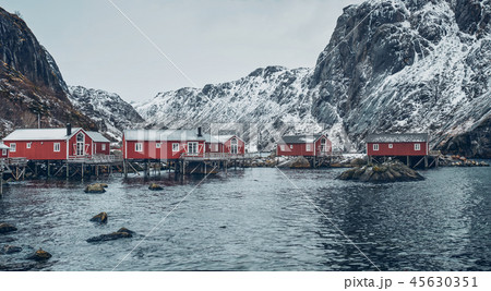 Nusfjord fishing village in Norway Nusfjord fishing village in Norway 45630351
