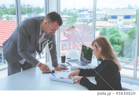 architect showing boss the real estate building architect showing boss the real estate building 45630820